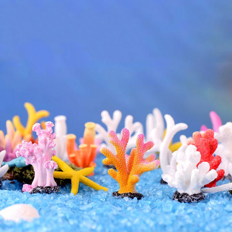 Colorful Resin Coral Ornament For Aquariums And Fish Tanks