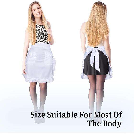 Lusofie Waist Apron Half Apron Maid Aprons Cooking Aprons for Women for Kitchen Cooking Restaurant Restaurant Bistro Coffee