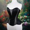 Sexy European American Ins Style Cat Ear Shaping Mesh Satin Bustier Top