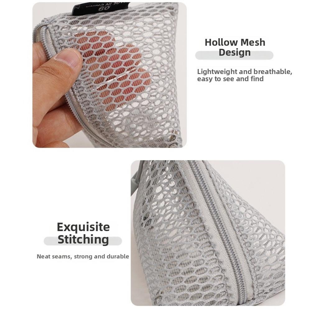 Clear Visible Mesh Storage Pouch Organizer Triangle Design Mini Coin Purse New Mesh Bag Travel Use