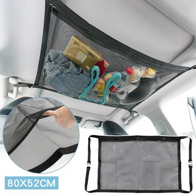 Universal Car Trunk Ceiling Storage Roof Net Mesh Pocket Organizer Travel Pouch Sundries Storage Interior Cargo Net For Van Suv