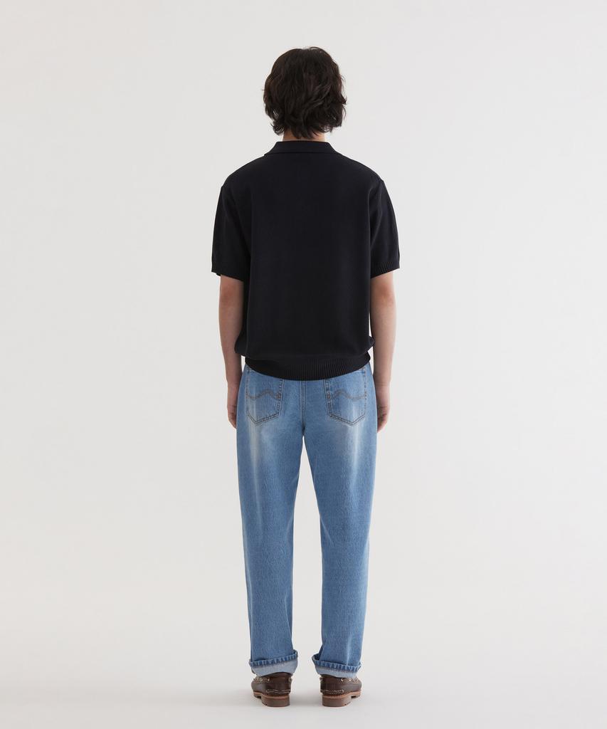 COVERNAT C Logo Collar Half Knit Dark Navy