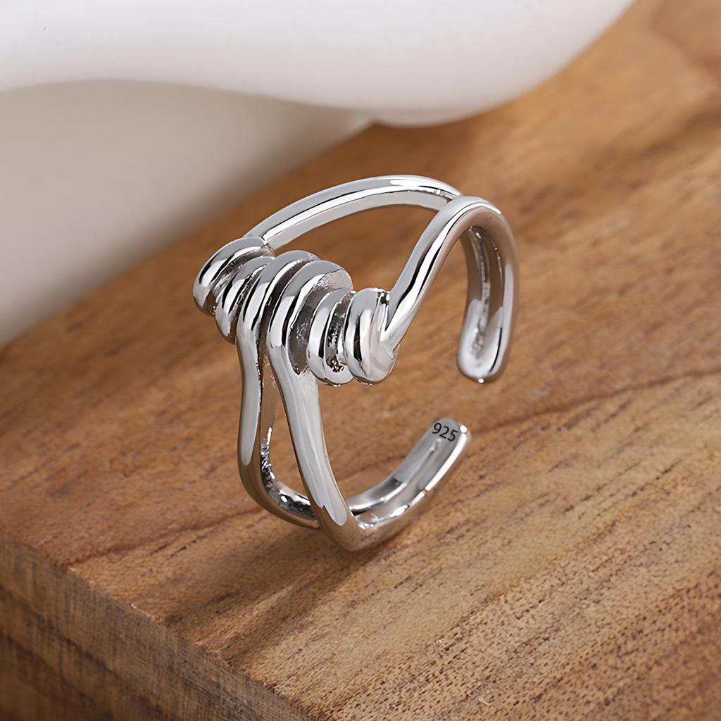 Sam Panda 925 Rings for Women Simple Geometric Handmade Irregular Retro Ring Gold Zircon Allergy For Birthday Gift