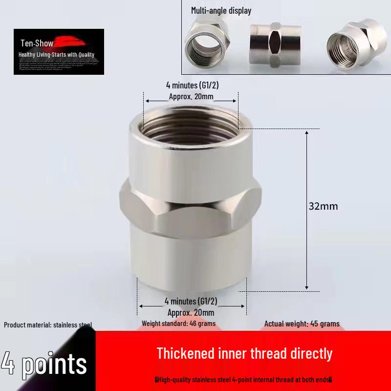 Oțel Inoxidabil Tee Cot Reductor cu Filet Interior: Accesoriu conductă instalații sanitare 6 puncte la 4 puncte