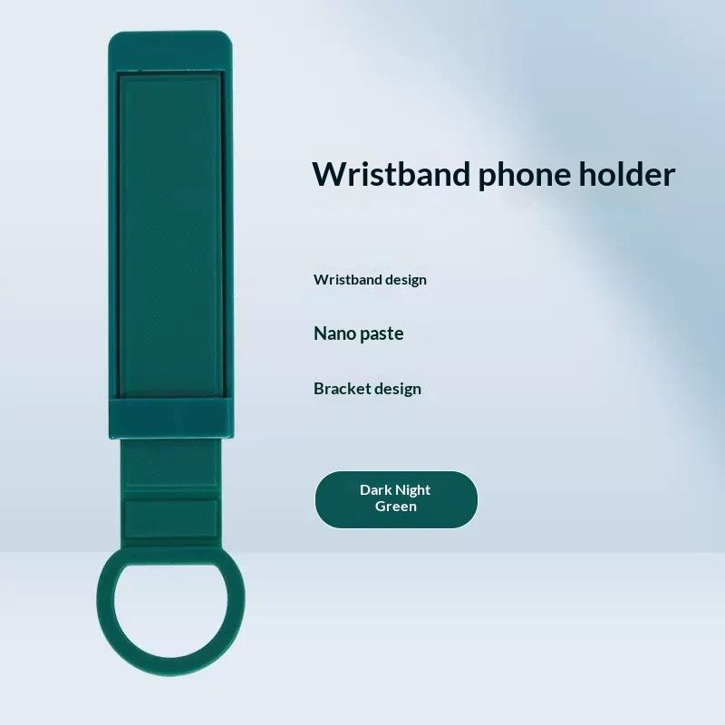 

Universal Wrist Band Cell Phone Bracket Portable Finger Grip Mobile Phone Holder Sticker Socket Stand Strap зелёный