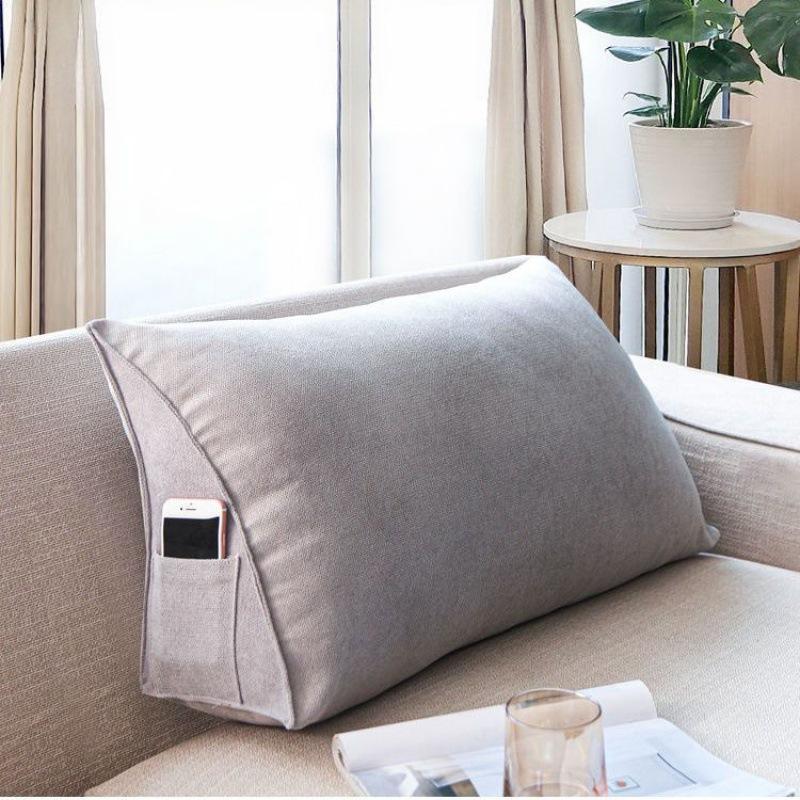 Office Sofa Bedside Back Cushion Cover Triangle Pillowcase TV Reading Lumbar Cushion Comfort Soft Bed Rest Decor Pillow Covers 60x35cm