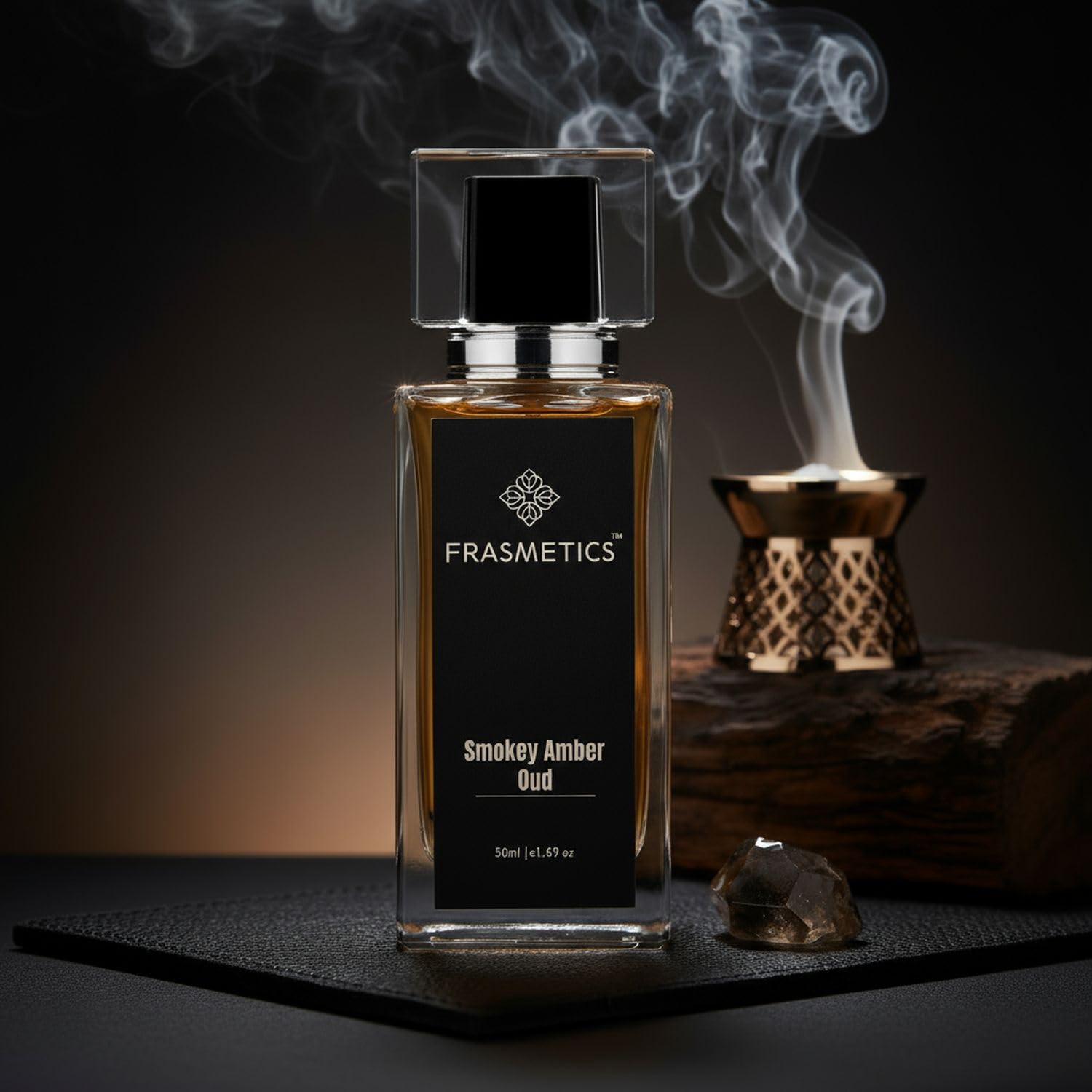 Smokey Amber Oud Eau De Perfume for Men – Valentine’s Gift with Agarwood & Saffron, 50 ml