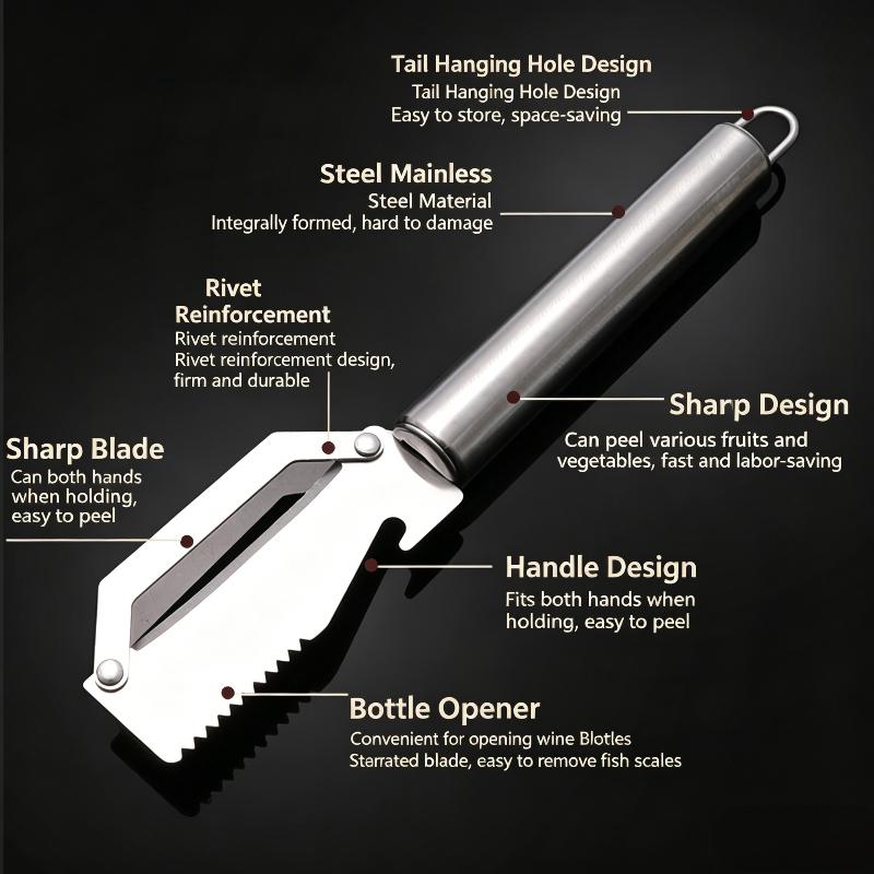 

Multi-Functional Vegetable Peeler For Kitchen, Ultra-Sharp Stainless Steel Blade Bottle Opener, For Vegetables Or Fruits