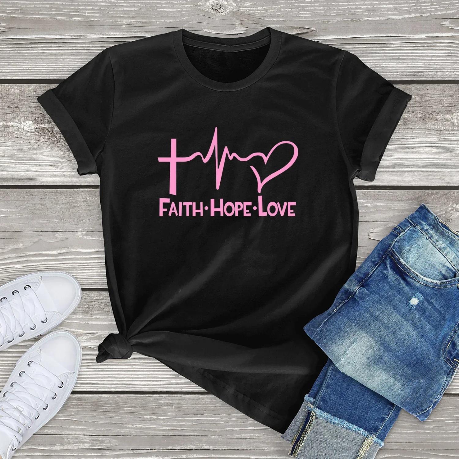Love Cartoon Print Crew Neck , Casual Loose Short Sleeve Fashion Summer T-Shirts Tops, Women s Clothing S