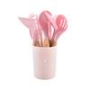 12-Piece Eco-Friendly Kitchen Utensil Set Wooden Handles Silicone Cooking Shovel Spoon Food Safe Microwave Kitchen Gadget Tools