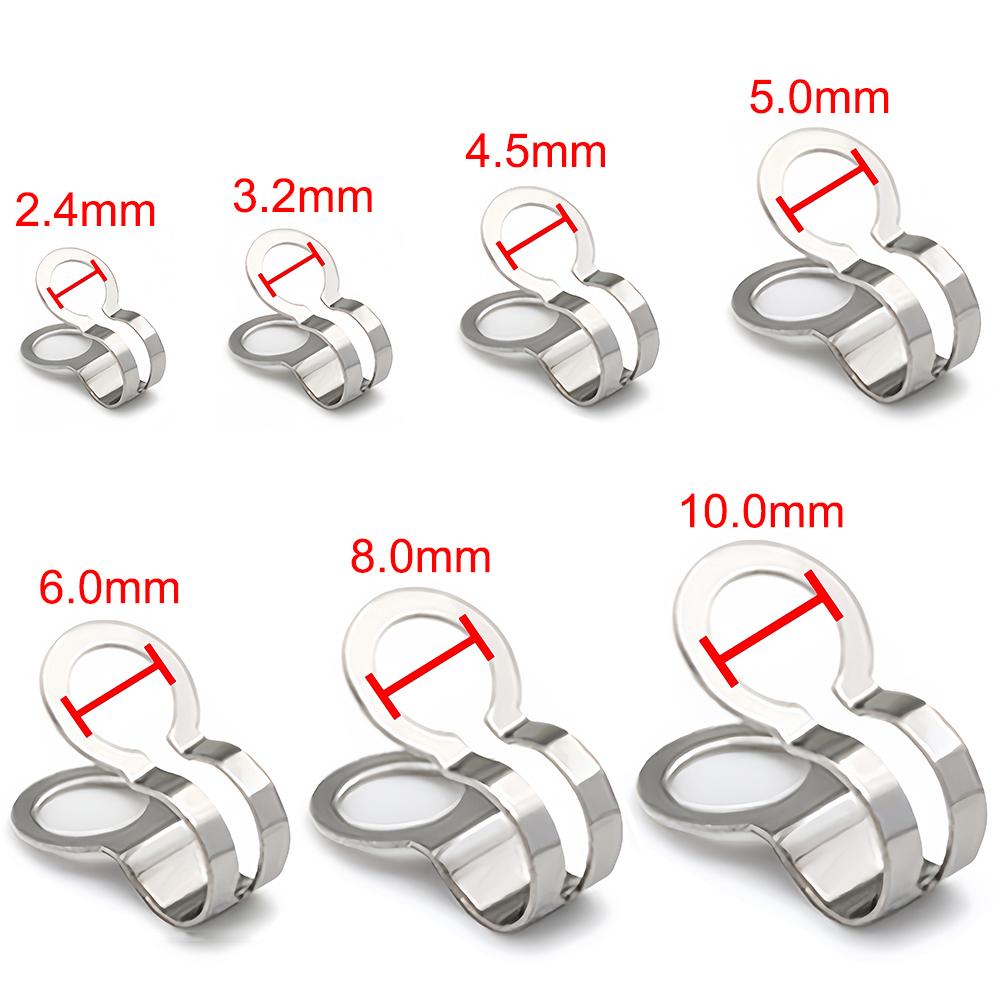 10-100pcs Stainless Steel Double Loops Beads Buckles Clasps Cord End Caps String Foldover Ball Chain Connectors Jewelry Findings