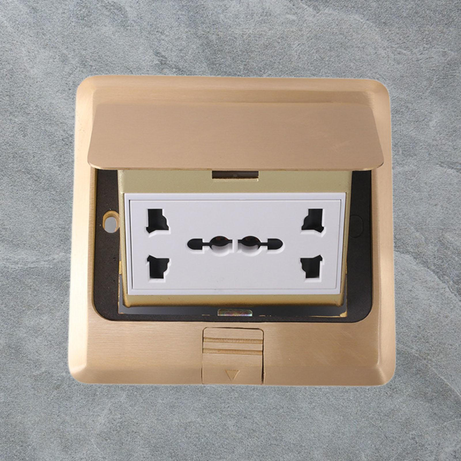 

Floor Box Electrical Outlet Kit Household Copper Home Office Charging Station Countertop Tamper A