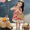 Sweet Floral Spaghetti Strap Princess Dress For Toddler Girls Summer Cute Patchwork Party Sundress