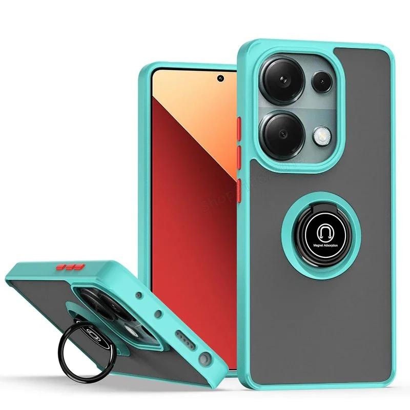 Magnetic Matte Ring Holder Case for Redmi Xiaomi 14T 12T Note 12 13 Ultra  Pro Plus 14 13C 14C X6 4 5G  Deluxe Shockproof Cover