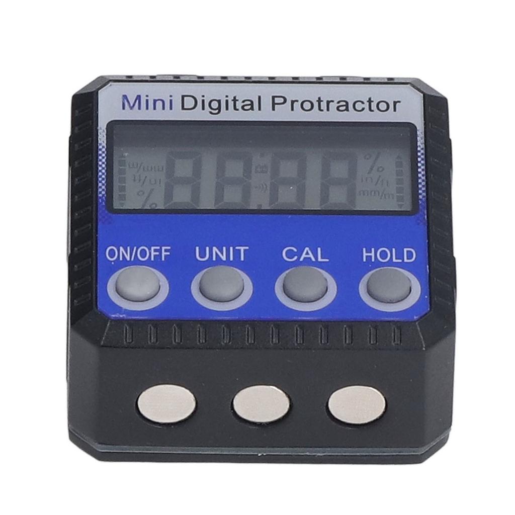 Digital Inclinometer Magnetic 360 Degrees  4 Units Portable Digital Angle Gauge for Angle Measurement Blue