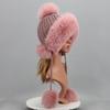Real Fur Hat For Winter Women'S Hat Natural Fox Fur Russian Ushanka Cap Thick Warm Ears Fashion Bomber Cap Girls Fur Hat Elastic