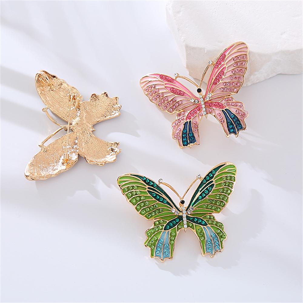 New Product Full Rhinestone Crystal Color High-end Temperament Butterfly Brooch Metal Elegant Accessories Wholesale
