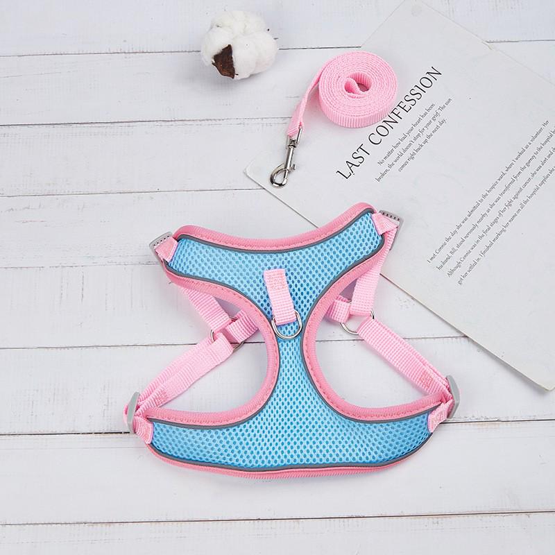 Breathable Reflective Pet Harness Vest with Leash for Cats & Dogs