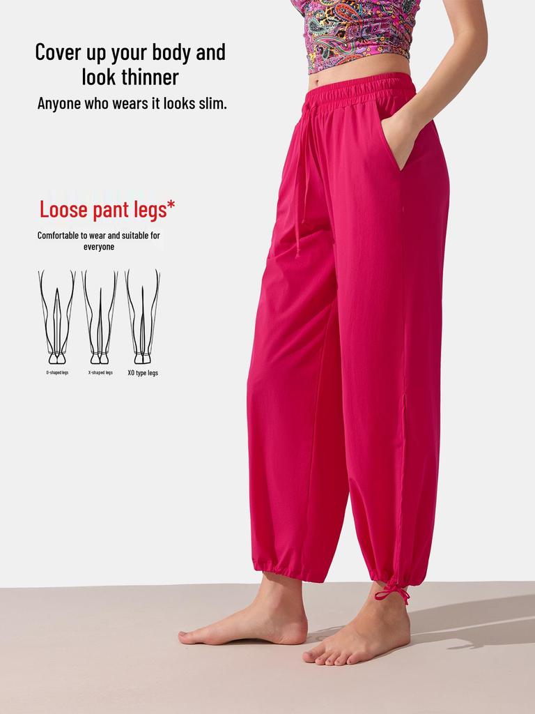 Plus Size Breathable High Waist Yoga Pants - Loose Wide Leg, Long Length, Casual & Sporty Style, Perfect for Spring!