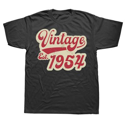 Geschenke für 72-Jährige Vintage Gegründet 1954 Limitierte Auflage Geburtstag T-Shirt Harajuku 71. Party Retro Kurzarm Herrenbekleidung