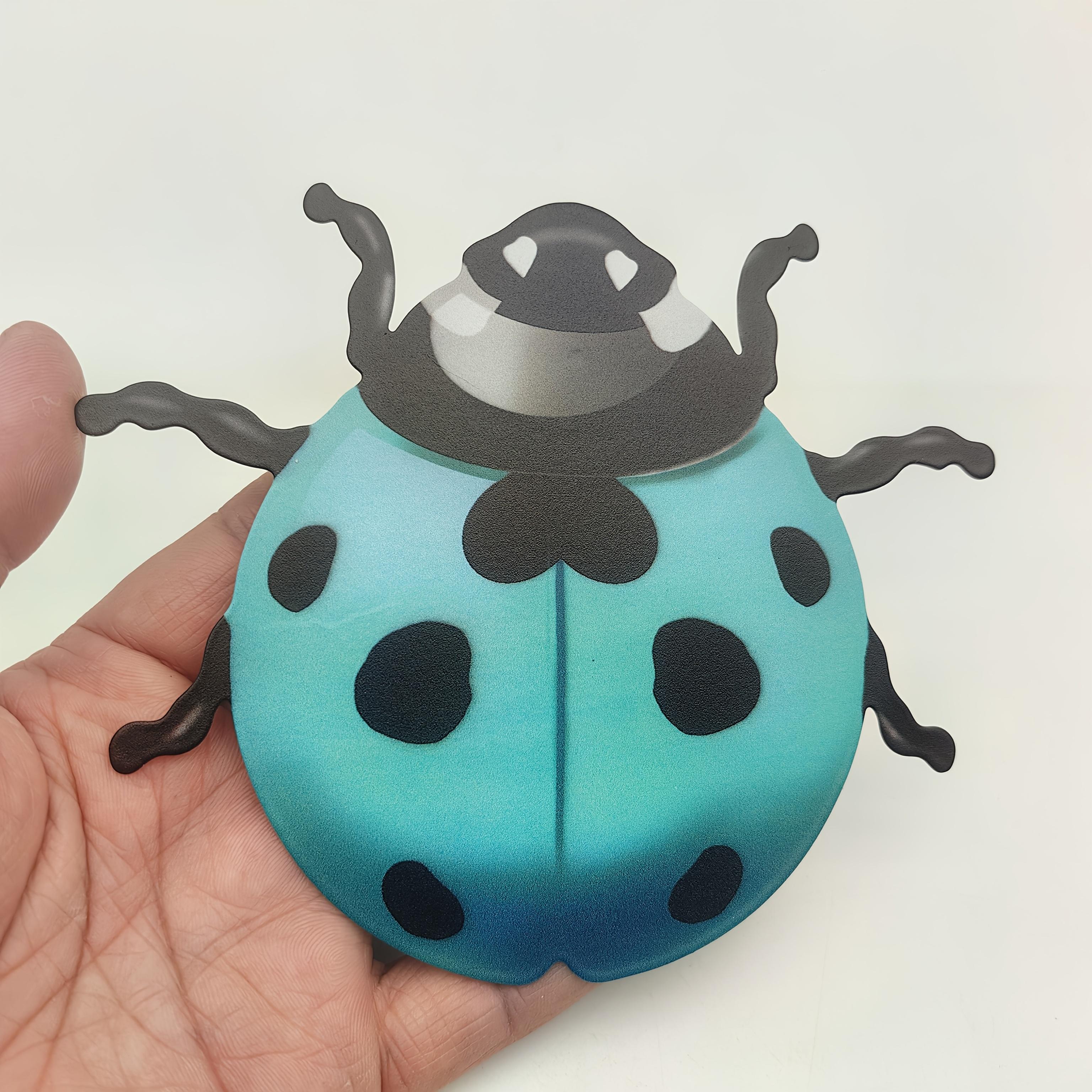 

1 шт., металлическая божья коровка, красочное украшение для сада, поделки для двора, украшения для гостиной, детского сада, насекомые, поделки на открытом воздухе, декор для сцены, домашний декор. бледно-синий