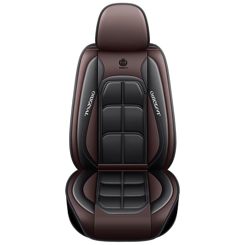 

Универсальные чехлы на сиденья из ПУ кожи - Дышащие Прочные Водонепроницаемые Защита переднего ряда Удобные Круглые Легко устанавливаются Подходят для большинства транспортных средств 1 Front seat кофейный