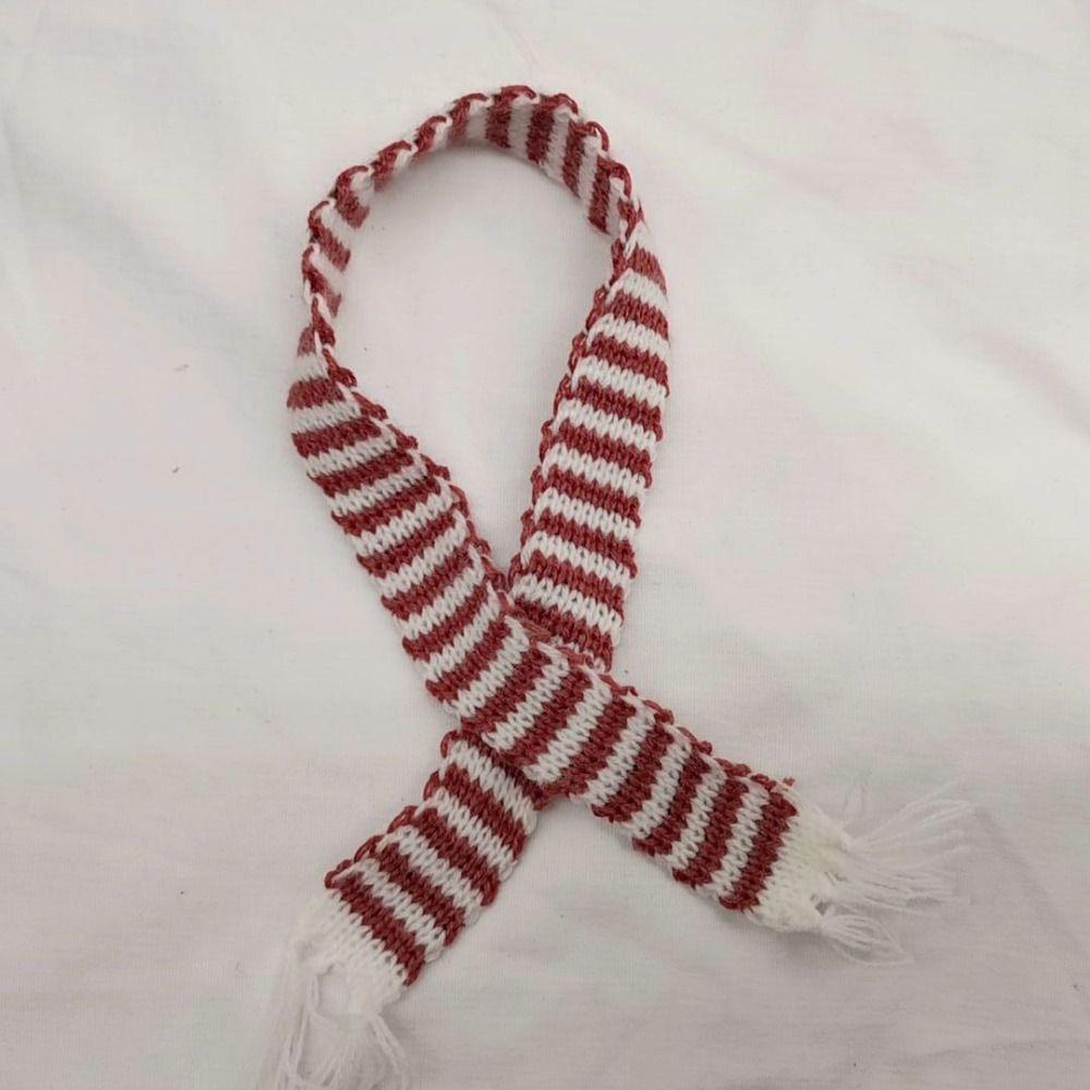 Miniature Doll Knitted Scarf Handmake Fashion Striped Scarf for 15~20cm Cotton Dolls Kids Gift Toys