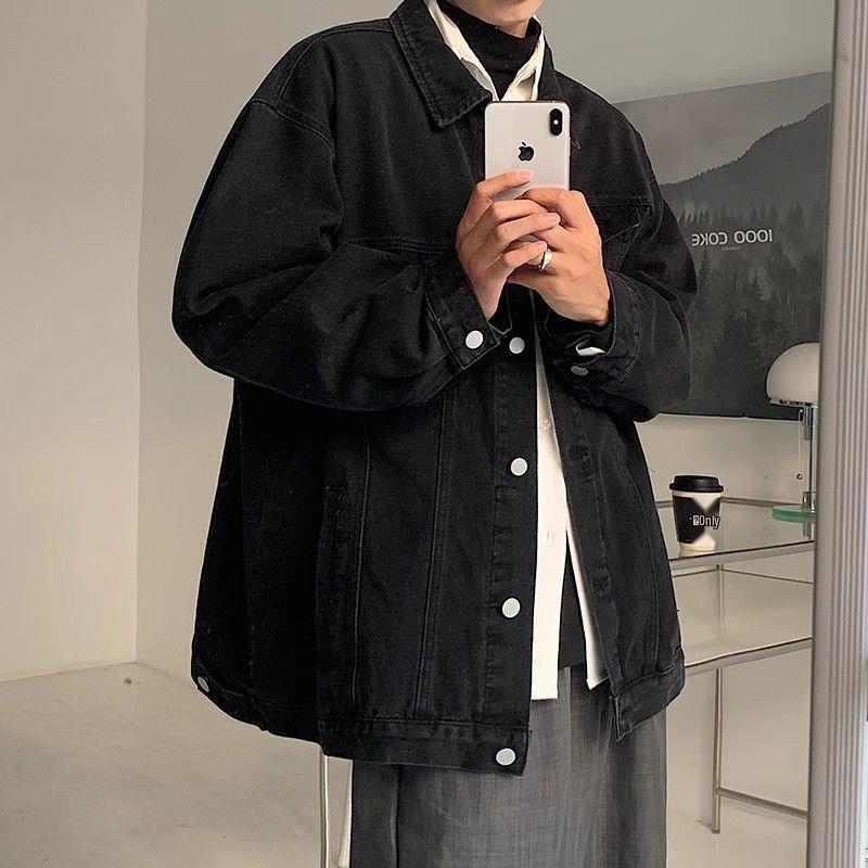 Men's Winter Lambswool Denim Jacket - Trendy American Style, Thickened with Velvet for Warmth, Hong Kong Inspired Fashion.