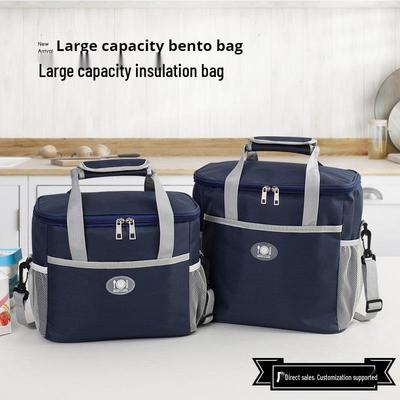Przenośna torba na lunch bento o dużej pojemności, izolowana, z pogrubioną folią aluminiową, na pikniki na świeżym powietrzu