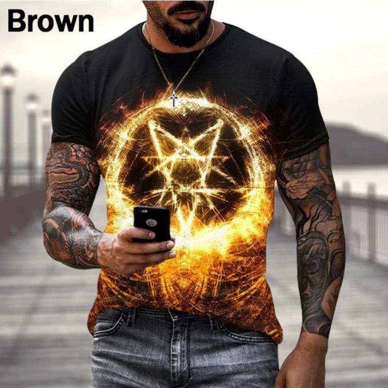 Ďábel Satan 3D potisk Pánská trička Móda Harajuku Hip Hop Trend Streetwear Léto Krátký rukáv Y2k Top Nadměrné oblečení