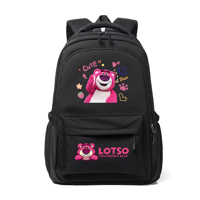 New LOSTO Strawberry Bear Printed Cartoon High-value Primary School Schoolbag Ultra-light Decompression Large Capacity