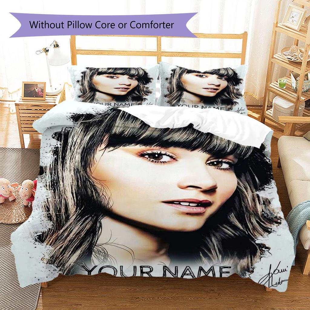 Aitana Custom Name Pattern Bedding,Quilt Set Quilt Cover Pillowcase Home Birthday Gift(1 * duvet cover + 2 * pillowcase, without core)