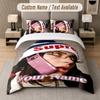 Billie Eilish 3Pcs Bedding Set, Personalized Custom Name Text, 1 Duvet Cover & 2 Pillowcases For Bedroom