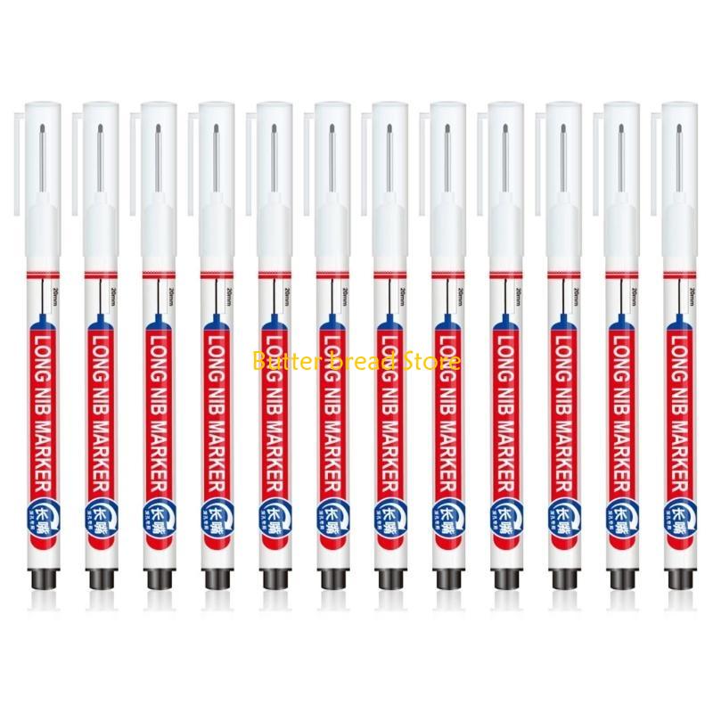 W89C 12x Многоцелевой Маркер-ручка для Глубоких Отверстий Масляный Маркер для Плитки для Домашнего Декора чёрный
