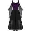 Abito Medievale Gotico Vintage da Donna con Spalle Scoperte e Allacciatura Costumi Cosplay di Halloween Festa di Carnevale Spalline a Bretella