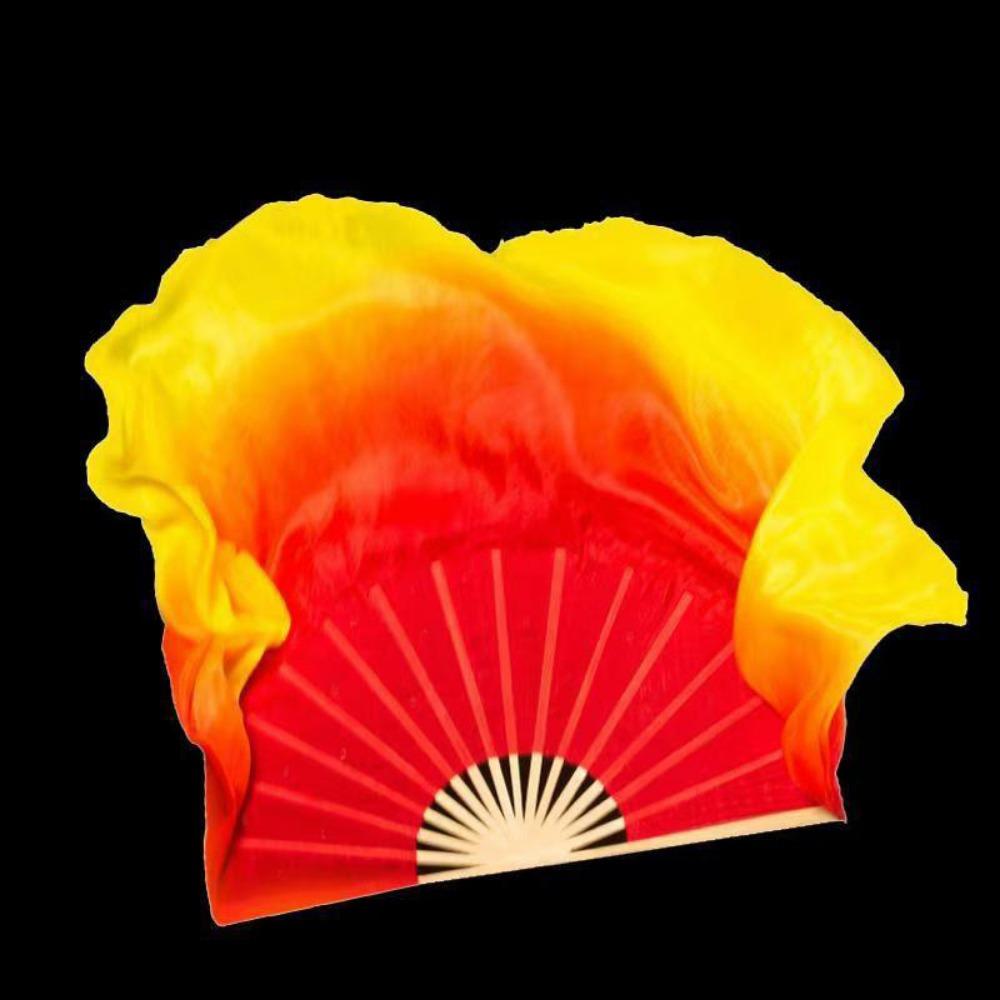 26/31cm Bamboo Chinese Short Bellydance Fan Hand Dye Adults Fan  Veil Pairs Yangko Dance Tools