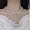 Freshwater pearl necklace, Baroque pearl necklace, Korean-style fashion necklace for women, popular among fashion bloggers and influencers, pearl