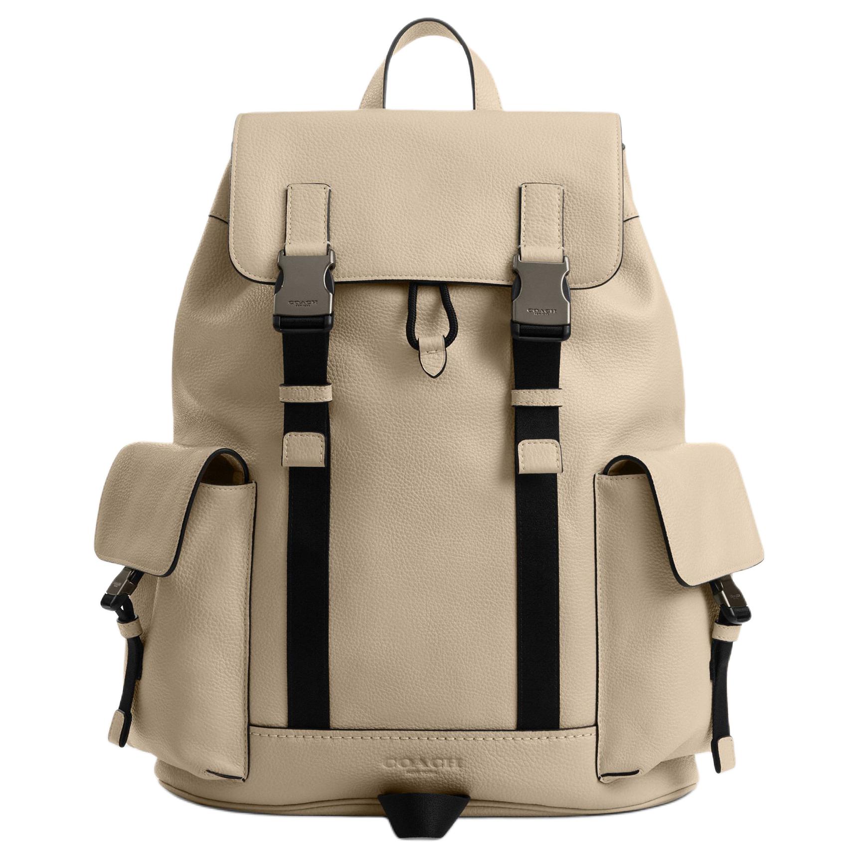 Coach Women's Ivory Clark 33 Drawstring Closure Leather Backpack Large Backpack Ccf89-Qbiy