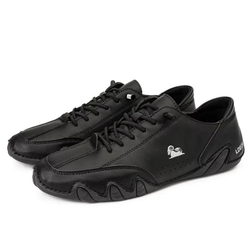 

Мужская обувь Роскошный бренд Ретро Уличный тренд Универсальная обувь Ле Фу Мягкая подошва Удобная Легкая в носке Шнуровка Плоская обувь для мужчин 36