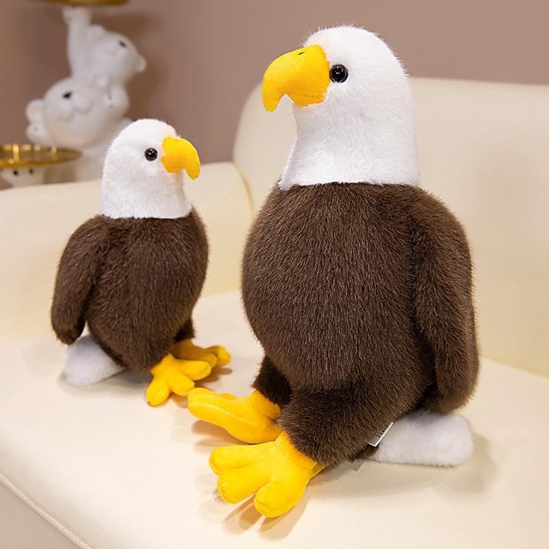 Cartoon Simulation Eagle Doll Plush Toy White-Headed Sea Eagle Vulture Doll Ornament Boy Soothing Doll
