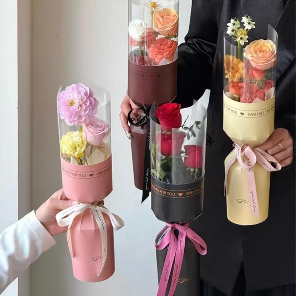 10 Peças Sacos Românticos para Embrulho de Flor Única Saco para Embalagem de Buquê Celebração de Casamento