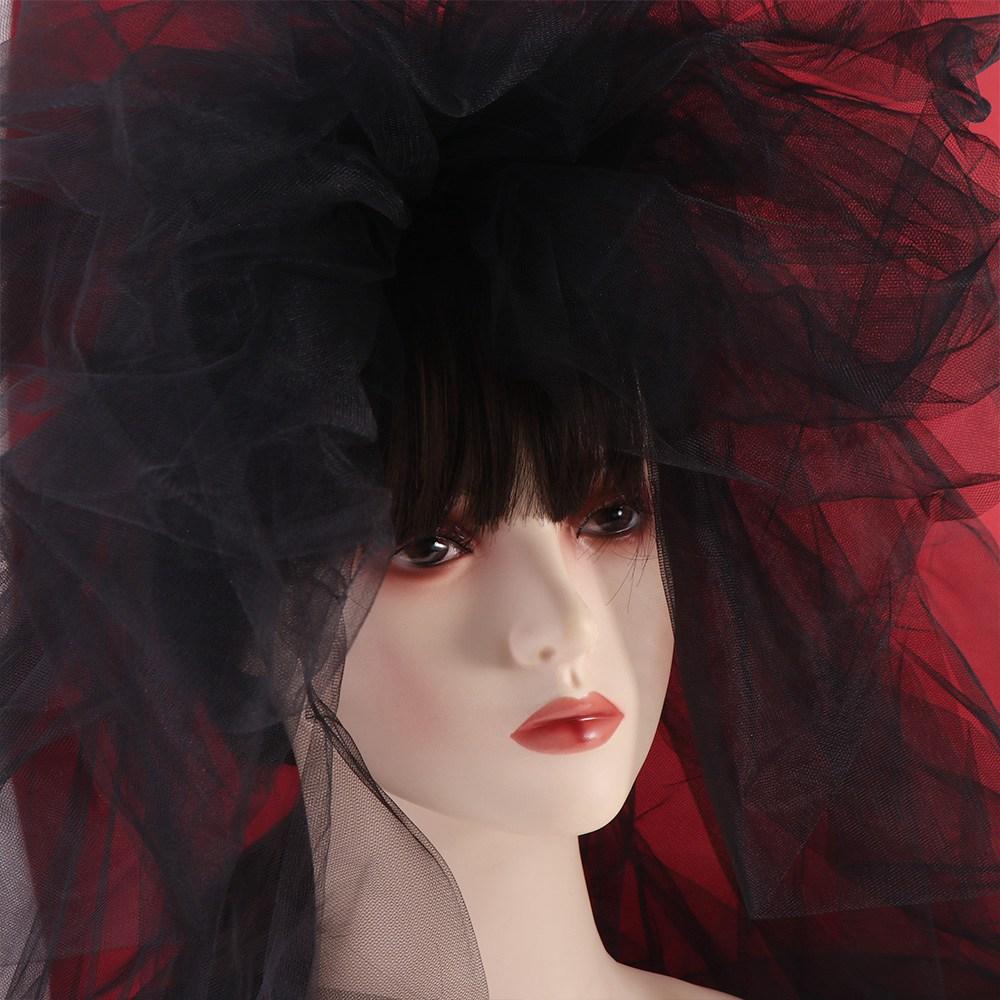 Multi Layer Gothic Bridal Tulle Gauze Black Wedding Veil Bridal Veil with Hair Comb  Proposal