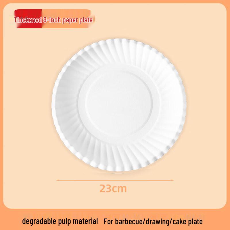 ZISIZ Disposable Round Paper Birthday Cake Plates