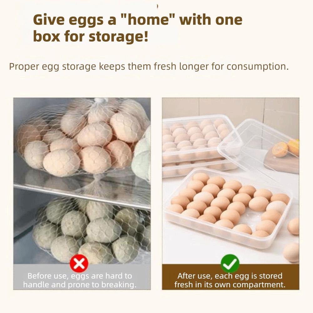 30 Grids Refrigerator Egg Holder Large Capacity Egg Tray Egg Storage Box Home Use