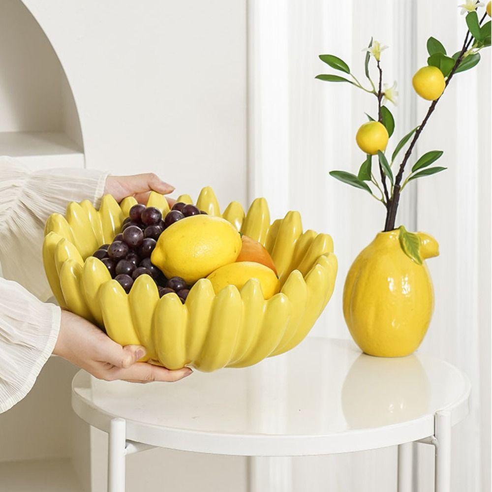 Creative Banana Shaped Storage Tray Ceramic Dessert Plate Tableware Storage Container  Snack