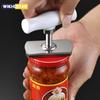 Abridor de latas ajustável de aço inoxidável, antiderrapante, multifuncional, manual, abridor de garrafa, aparelho, acessórios para casa