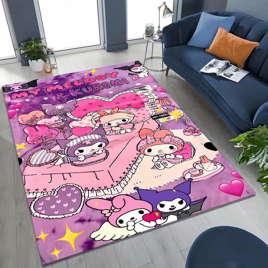 27 Style Cute My Melody Sanrio Rug for Bedroom Living Room Sofa Home Doormat Decor, Large Kids Play Non-slip Floor Mat Gift