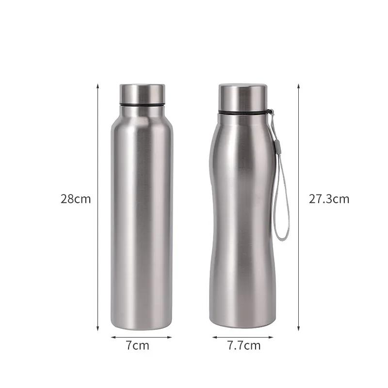 Wysokiej jakości 1000 ml sportowa butelka na wodę ze stali nierdzewnej, jednowarstwowa, wytrzymała, metalowa butelka na wodę, bidon, kemping, sport, siłownia