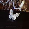 Pierścionek damski Hollow Out Butterfly Shape Rhinestone Alloy Regulowany pierścień otwierający Bankiet Party Wedding Jewelry