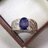 Blue Sapphire Oval Cut Gemstone With 925 Sterling Silver Ring For Men's #B616 JL375686512878
